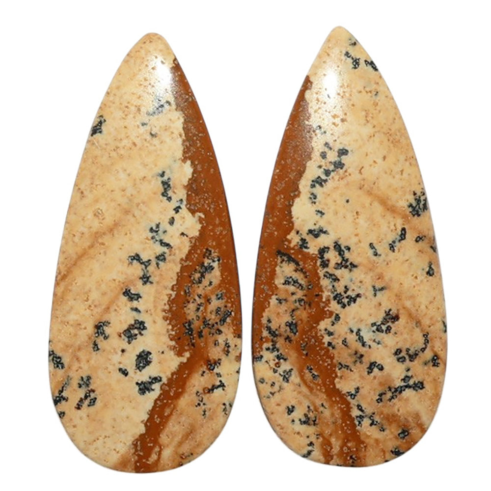 Picture Jasper Pair 12.2x27.65x3 mm Pear Shape Polished Gemstone LS130-07363