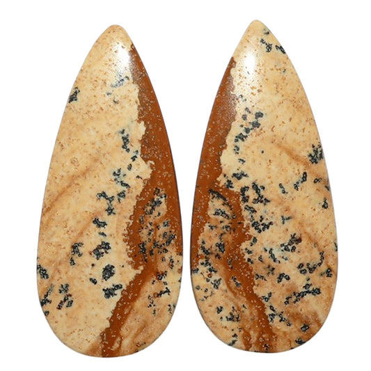 Picture Jasper Pair 12.2x27.65x3 mm Pear Shape Polished Gemstone LS130-07363