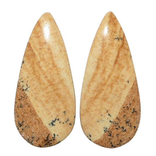 Picture Jasper Pair 11.5x25.3x3.5 mm Pear Shape Polished Gemstone LS130-07365