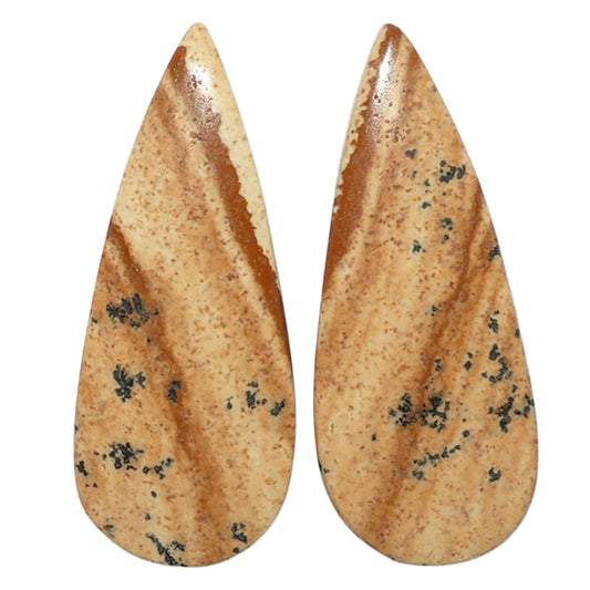 Picture Jasper Pair 11.6x28.3x3 mm Pear Shape Polished Gemstone LS130-07367