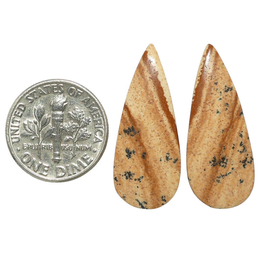 Picture Jasper Pair 11.6x28.3x3 mm Pear Shape Polished Gemstone LS130-07367
