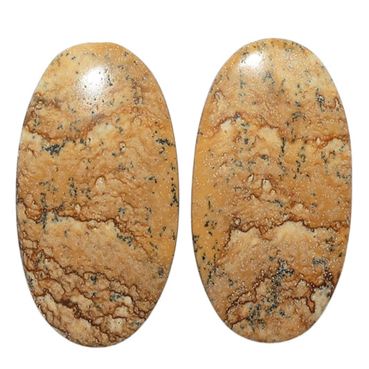 Picture Jasper Pair 13.1x24.5x3.7 mm Oval Shape Polished Gemstone LS130-07368