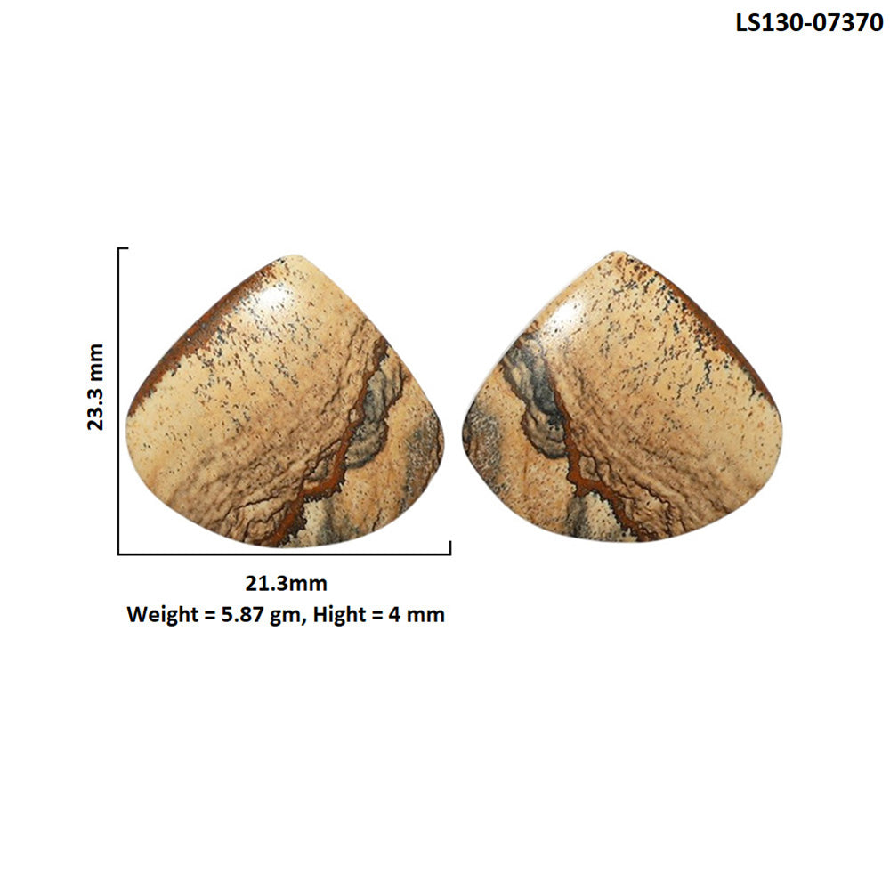 Picture Jasper Pair 21.3x23.3x4 mm Heart Shape Polished Gemstone LS130-07370