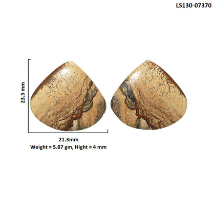 Picture Jasper Pair 21.3x23.3x4 mm Heart Shape Polished Gemstone LS130-07370