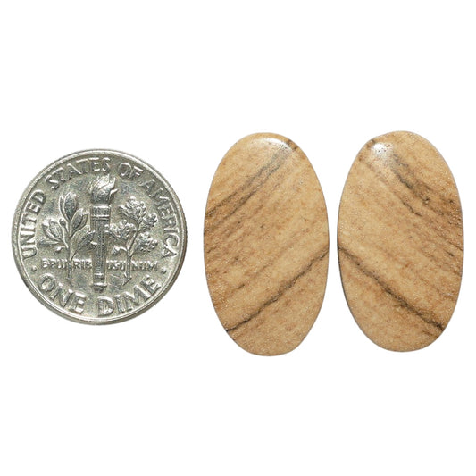 Picture Jasper Pair 12.7x22.4x3.5 mm Oval Shape Polished Gemstone LS130-07374