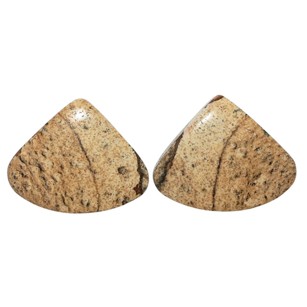 Picture Jasper Pair 17.6x21.9x3.5 mm Heart Shape Polished Gemstone LS130-07375