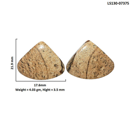 Picture Jasper Pair 17.6x21.9x3.5 mm Heart Shape Polished Gemstone LS130-07375