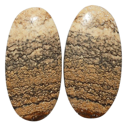 Picture Jasper Pair 12.7x25.15x13.6 mm Oval Shape Polished Gemstone LS130-07378