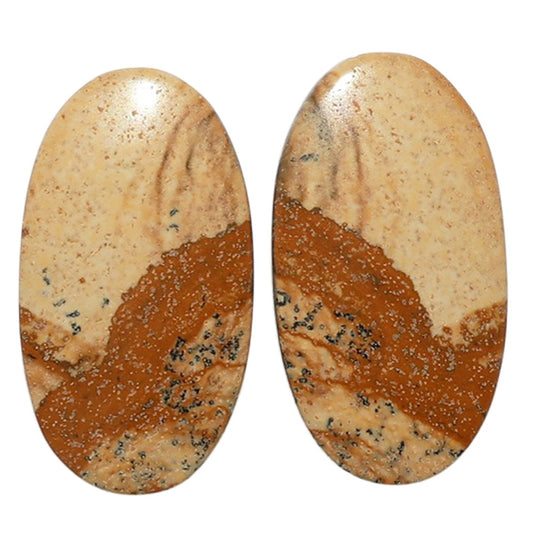 Picture Jasper Pair 13.6x24.8x3.5 mm Oval Shape Polished Gemstone LS130-07379
