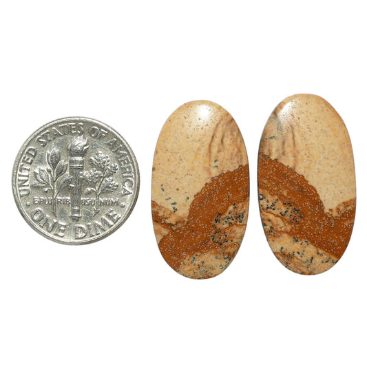 Picture Jasper Pair 13.6x24.8x3.5 mm Oval Shape Polished Gemstone LS130-07379