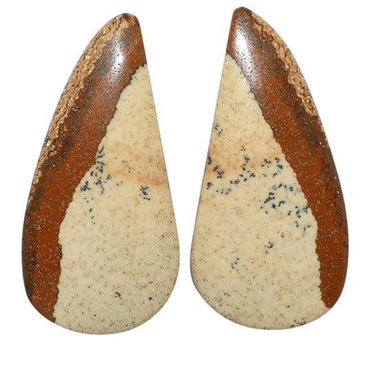 Picture Jasper Pair 13.3x27.2x4 mm Pear Shape Polished Gemstone LS130-07381