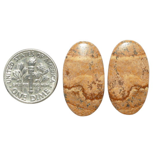 Picture Jasper Pair 13.4x24.1x4 mm Oval Shape Polished Gemstone LS130-07382