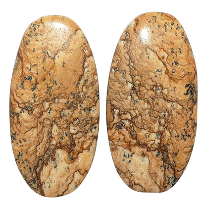 Picture Jasper Pair 13.4x26.5x3.7 mm Oval Shape Polished Gemstone LS130-07383