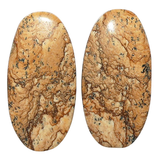 Picture Jasper Pair 13.4x26.5x3.7 mm Oval Shape Polished Gemstone LS130-07383