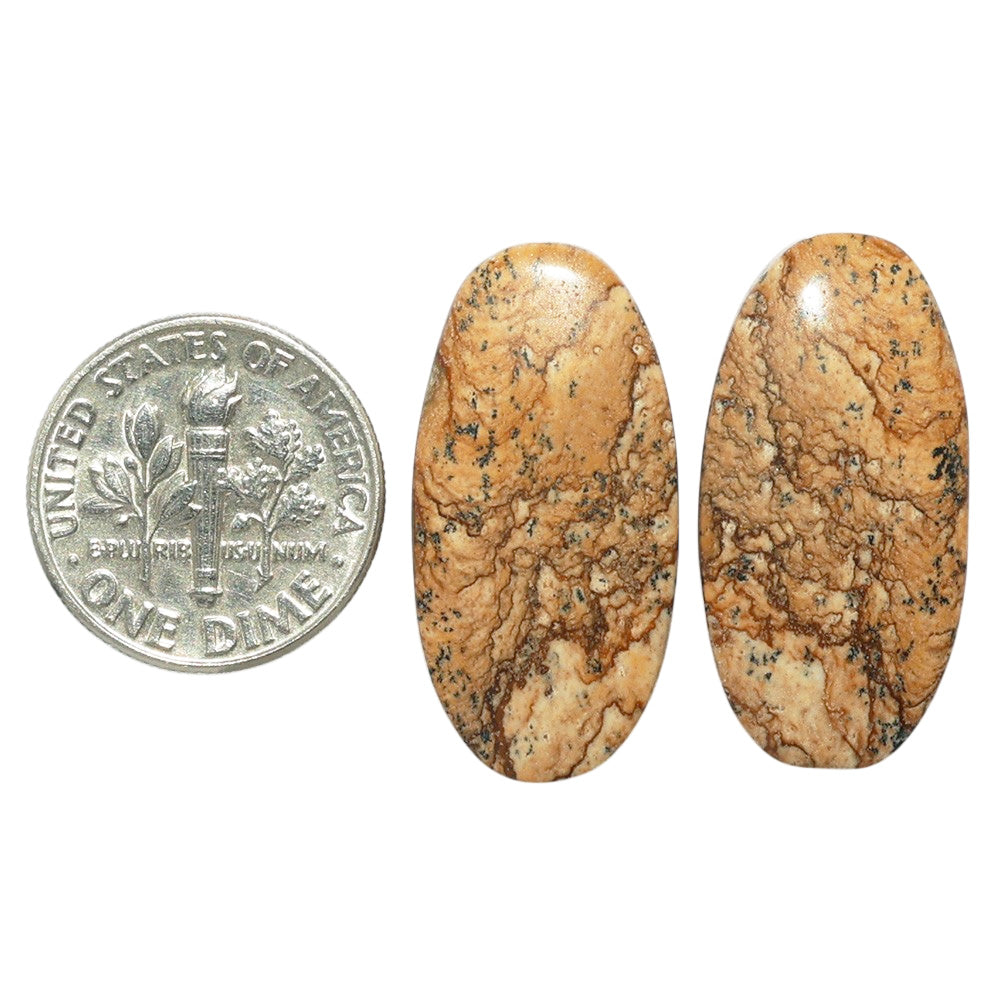 Picture Jasper Pair 13.4x26.5x3.7 mm Oval Shape Polished Gemstone LS130-07383