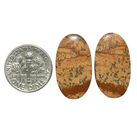 Picture Jasper Pair 13.4x23.9x3.6 mm Oval Shape Polished Gemstone LS130-07384