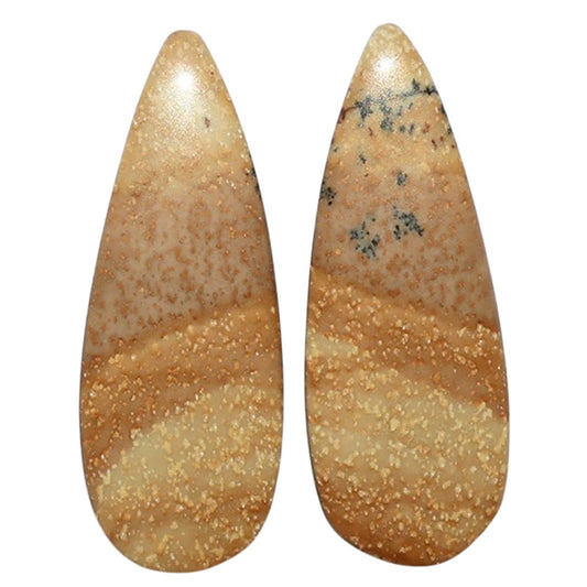 Picture Jasper Pair 10x26.3x3 mm Pear Shape Polished Gemstone LS130-07385