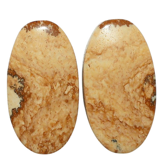 Picture Jasper Pair 13.5x24.8x4.2 mm Oval Shape Polished Gemstone LS130-07386