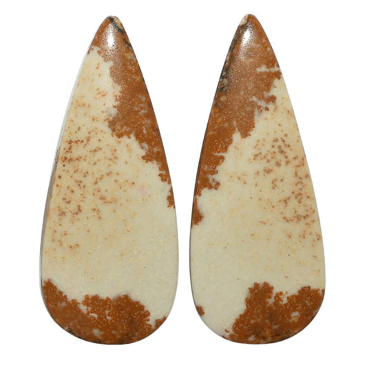 Picture Jasper Pair 12.2x29.6x3.8 mm Pear Shape Polished Gemstone LS130-07387