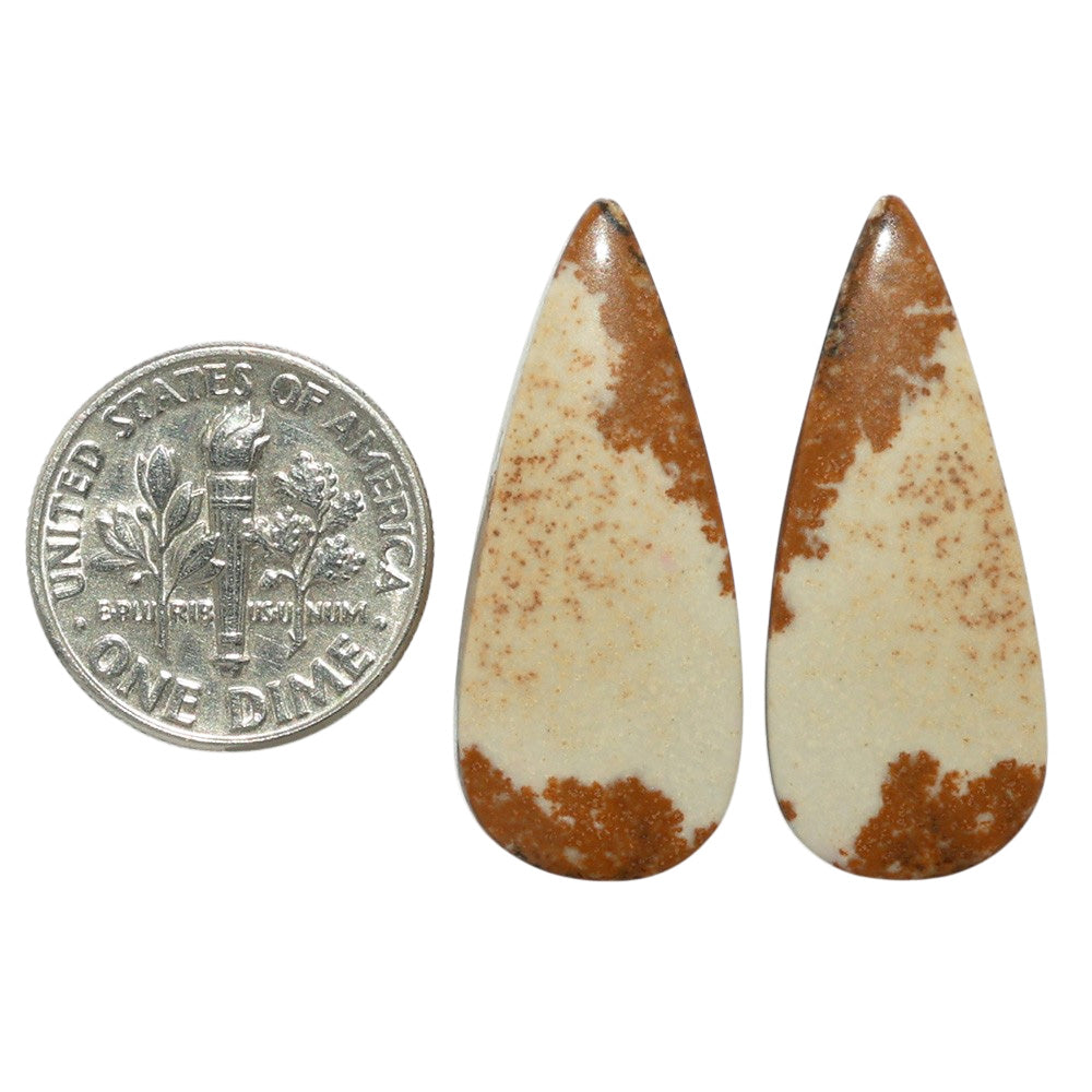 Picture Jasper Pair 12.2x29.6x3.8 mm Pear Shape Polished Gemstone LS130-07387