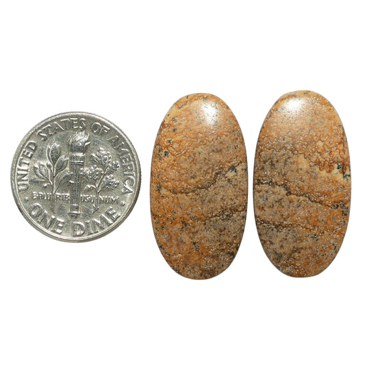 Picture Jasper Pair 13.2x25.2x4 mm Oval Shape Polished Gemstone LS130-07388