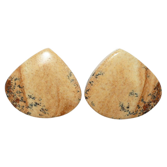 Picture Jasper Pair 19.1x21x3.7 mm Heart Shape Polished Gemstone LS130-07389