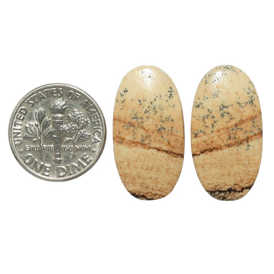Picture Jasper Pair 13x24.25x3.5 mm Oval Shape Polished Gemstone LS130-07391