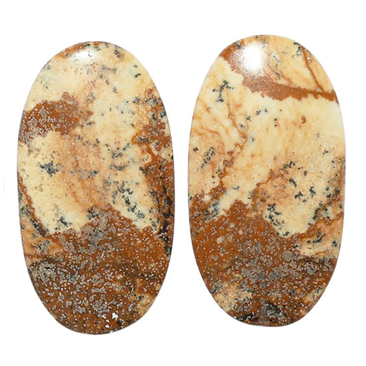 Picture Jasper Pair 13.5x25.1x3.7 mm Oval Shape Polished Gemstone LS130-07392