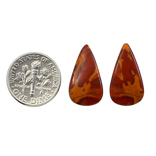 Noreena Jasper Pair 11.2x20.3x4.5 mm Pear Shape Polished Gemstone LS131-06685