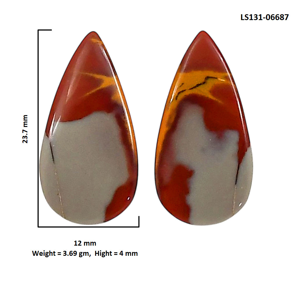 Noreena Jasper Pair 12x23.7x4 mm Pear Shape Polished Gemstone LS131-06687