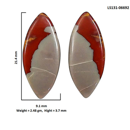 Noreena Jasper Pair 9.1x21.4x3.7 mm Marquise Shape Polished Gemstone LS131-06692