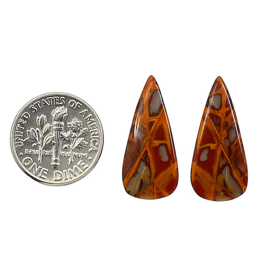 Noreena Jasper Pair 10.9x23.8x4 mm Pear Shape Polished Gemstone LS131-06695
