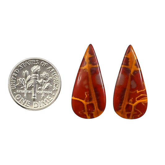 Noreena Jasper Pair 11.6x25x4.5 mm Pear Shape Polished Gemstone LS131-06697