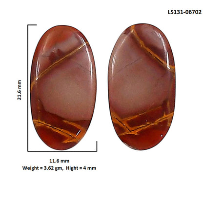 Noreena Jasper Pair 11.6x21.6x4 mm Oval Shape Polished Gemstone LS131-06702