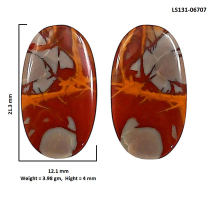 Noreena Jasper Pair 12.1x21.3x4 mm Oval Shape Polished Gemstone LS131-06707