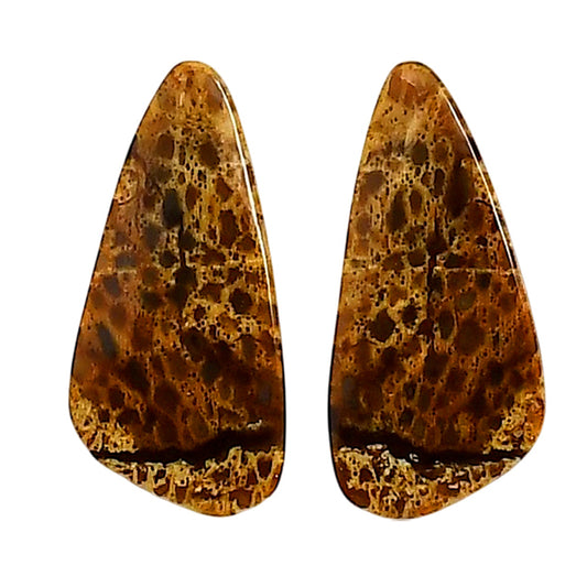 Plume Agate Pair 12x25.4x4.3 mm Fancy Shape Polished Gemstone LS132-06722