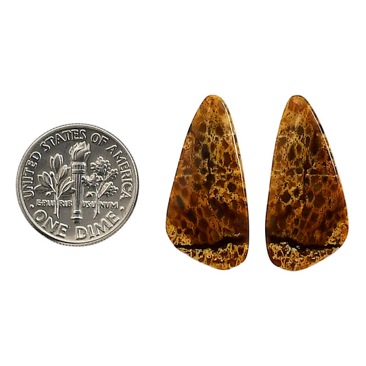 Plume Agate Pair 12x25.4x4.3 mm Fancy Shape Polished Gemstone LS132-06722