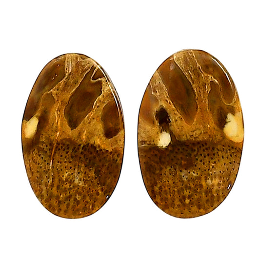 Plume Agate Pair 14.15x22.5x3.8 mm Oval Shape Polished Gemstone LS132-06725