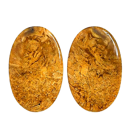 Plume Agate Pair 14.7x23x4.5 mm Oval Shape Polished Gemstone LS132-06726