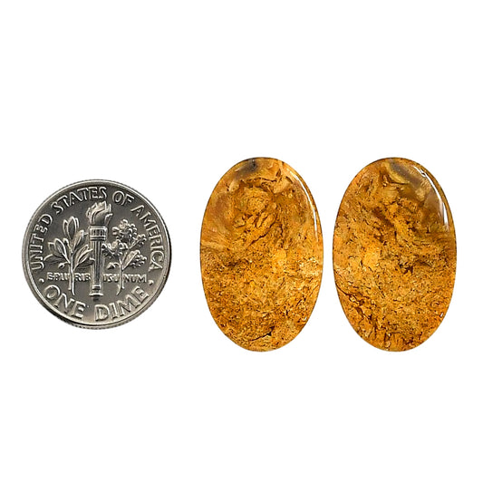 Plume Agate Pair 14.7x23x4.5 mm Oval Shape Polished Gemstone LS132-06726