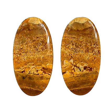 Plume Agate Pair 13.3x25.9x4 mm Oval Shape Polished Gemstone LS132-06728