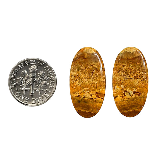 Plume Agate Pair 13.3x25.9x4 mm Oval Shape Polished Gemstone LS132-06728