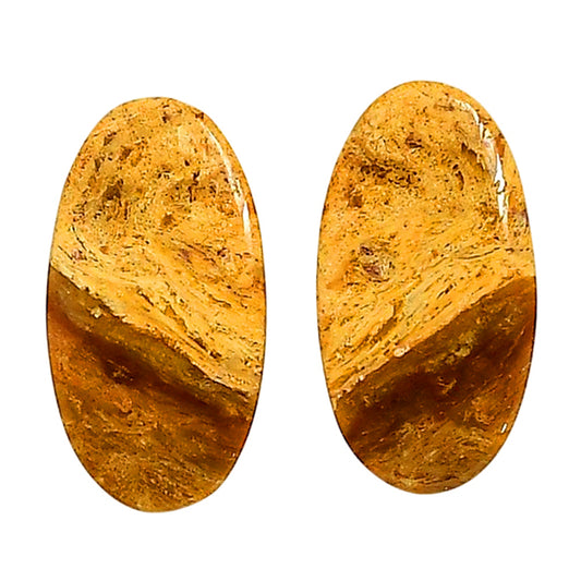Plume Agate Pair 13.7x25.6x4.2 mm Oval Shape Polished Gemstone LS132-06731