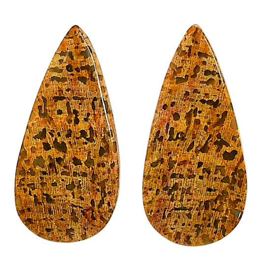 Plume Agate Pair 13.5x28.25x3.8 mm Pear Shape Polished Gemstone LS132-06732