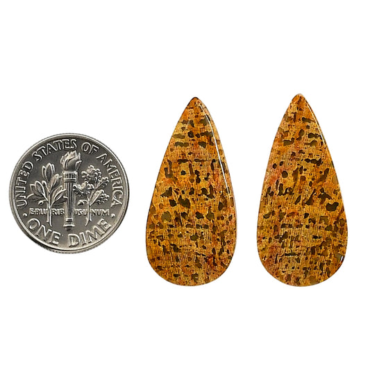 Plume Agate Pair 13.5x28.25x3.8 mm Pear Shape Polished Gemstone LS132-06732