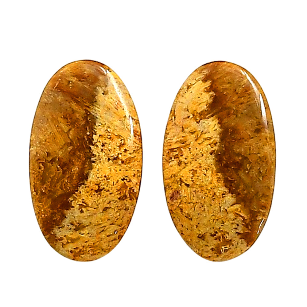 Plume Agate Pair 14.3x25.3x4 mm Oval Shape Polished Gemstone LS132-06734