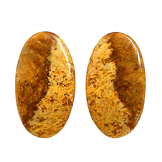 Plume Agate Pair 14.3x25.3x4 mm Oval Shape Polished Gemstone LS132-06734