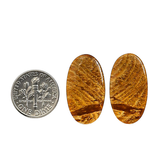Plume Agate Pair 14.1x25.75x4.3 mm Oval Shape Polished Gemstone LS132-06735