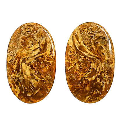 Plume Agate Pair 15.6x25.4x4.5 mm Oval Shape Polished Gemstone LS132-06736
