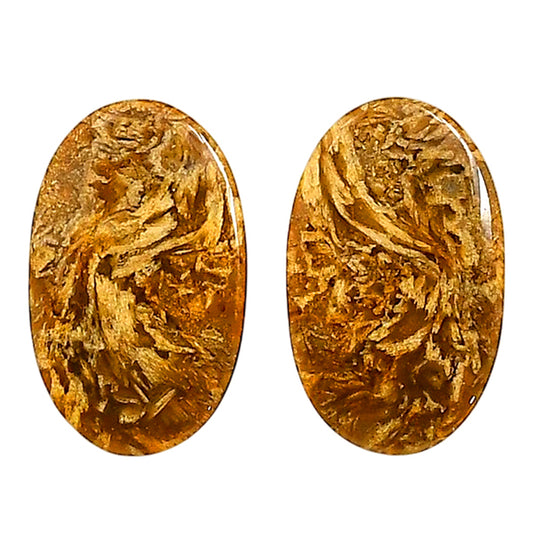 Plume Agate Pair 15.6x25.4x4.5 mm Oval Shape Polished Gemstone LS132-06736